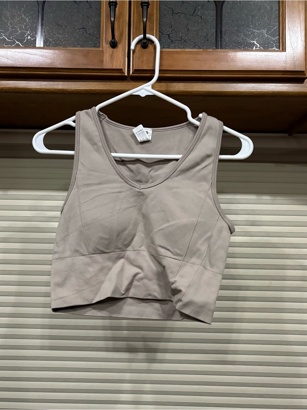 Velocity Neutral Taupe Cropped Tank